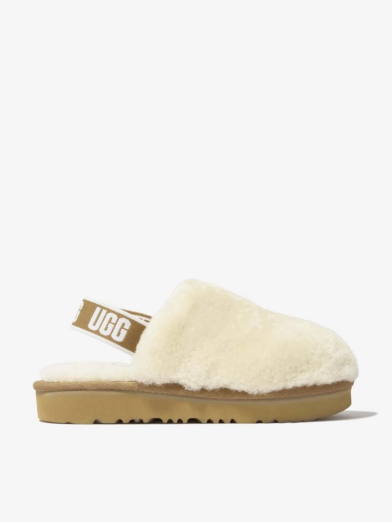 商品UGG|Ugg Cream, Black, Ivory Unisex Sheepskin Fluff Yeah Clogs,价格¥419,第1张图片