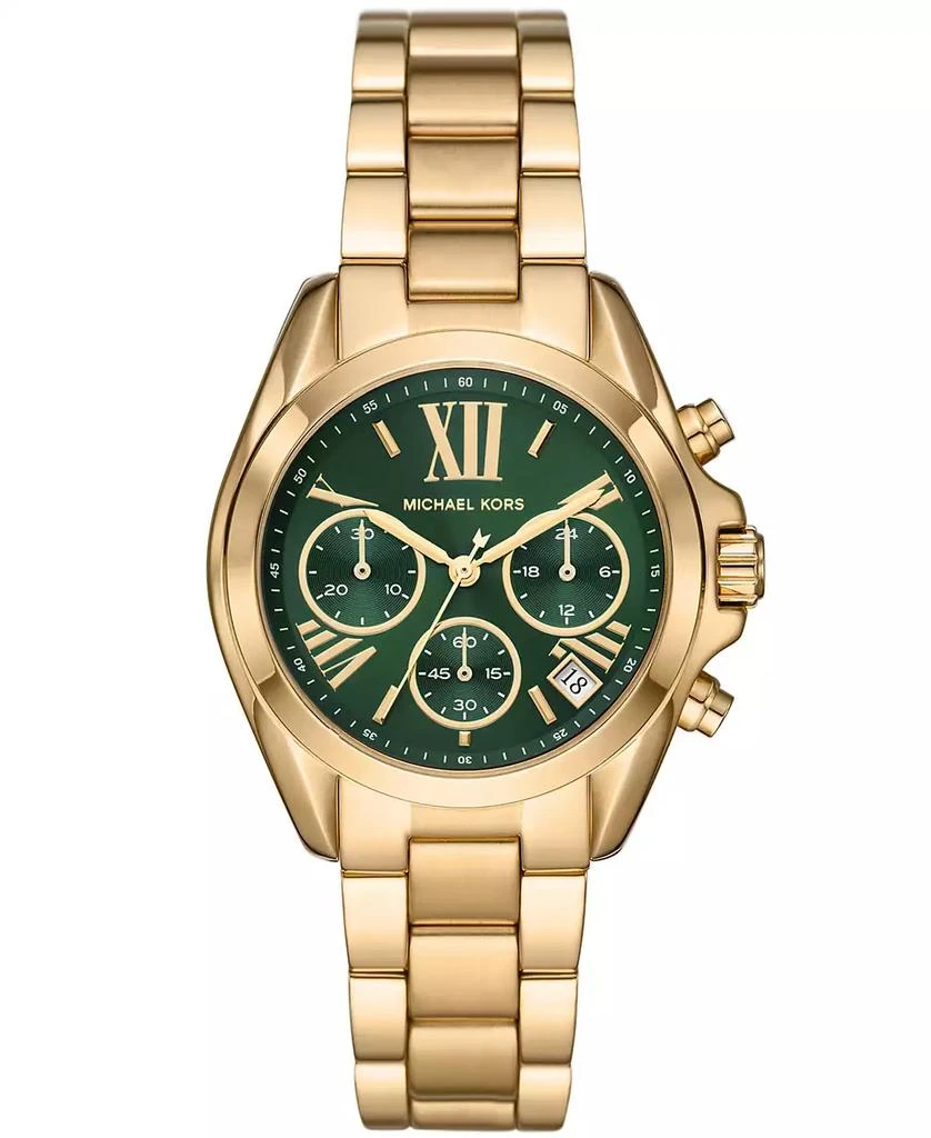 商品Michael Kors|Women's Bradshaw Chronograph Gold-Tone Stainless Steel Bracelet Watch 36mm,价格¥1545,第1张图片