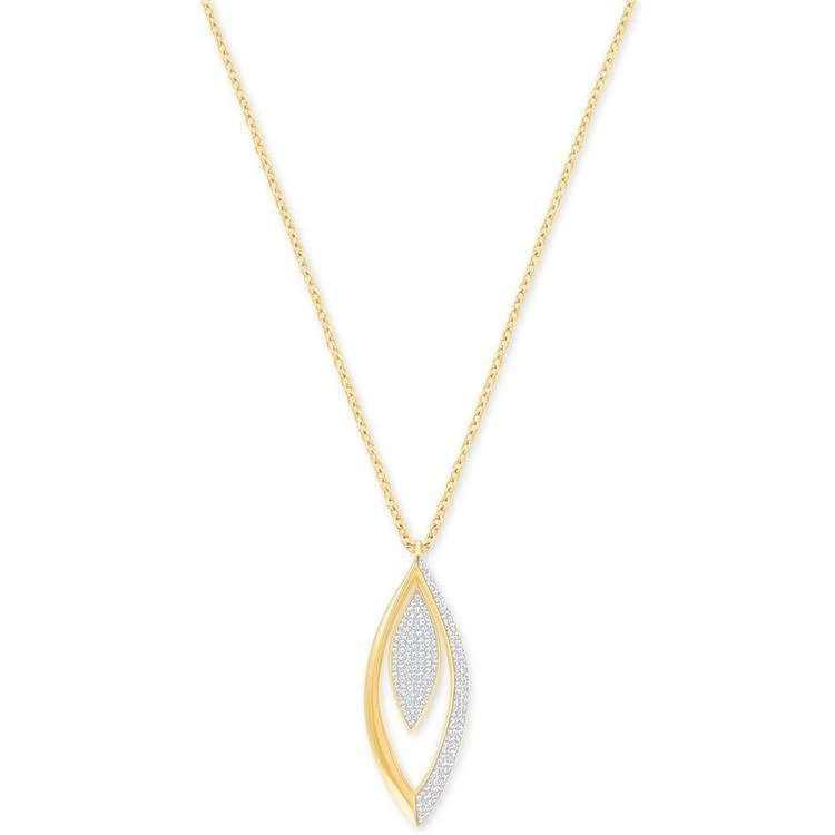 商品Swarovski|Gold-Tone Pavé Grape Leaf Pendant Necklace,价格¥1265,第1张图片