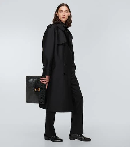 Croc-effect leather portfolio 商品