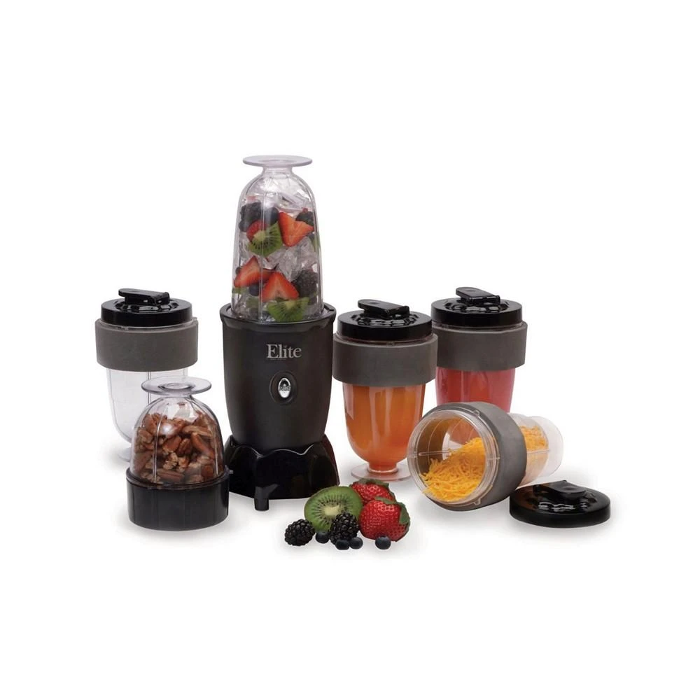 商品Elite Gourmet|Elite Cuisine 17 Piece Personal Drink Blender with 4 x 16 Ounce Travel Cups,价格¥309,第1张图片