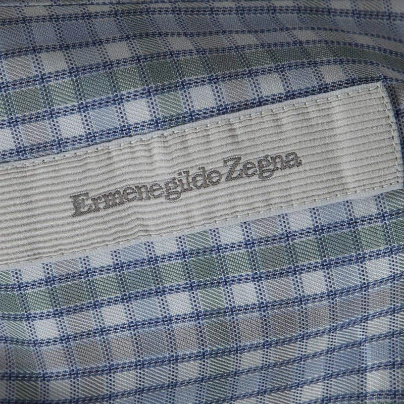 商品[二手商品] Zegna|Ermenegildo Zegna Multicolor Checked Long Sleeve Button Front Shirt M,价格¥1002,第5张图片详细描述