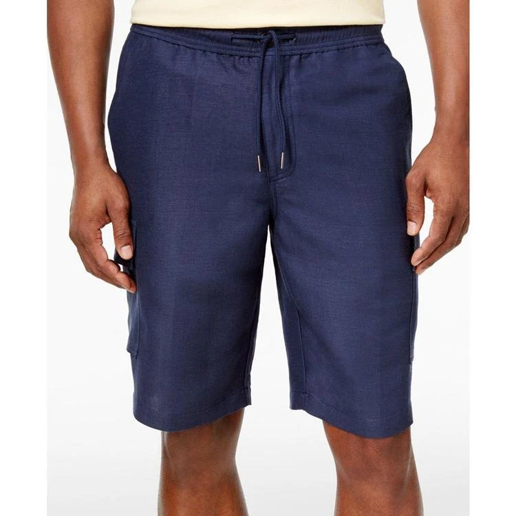 商品Cubavera|Men's Linen Drawstring Full Elastic Cargo Shorts,价格¥107,第2张图片详细描述