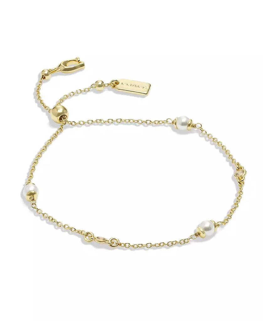 商品Coach|Imitation Pearl Slider Bracelet,价格¥711,第2张图片详细描述