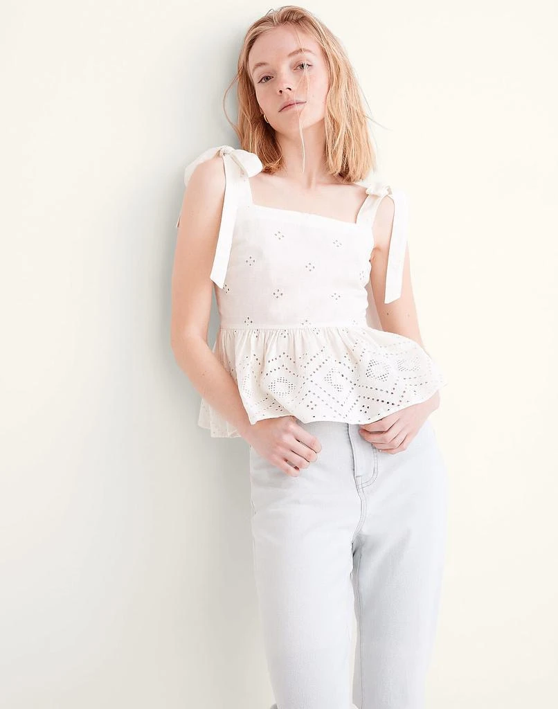 商品Madewell|Rosalie Tie-Strap Top in Geo Eyelet,价格¥118,第1张图片