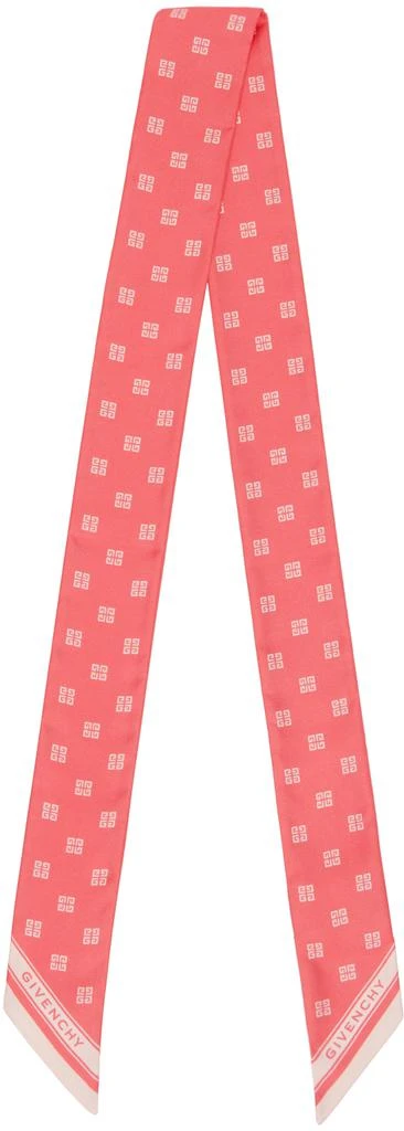 商品Givenchy|Pink 4G Plumetis Silk Twill Scarf,价格¥1305,第1张图片