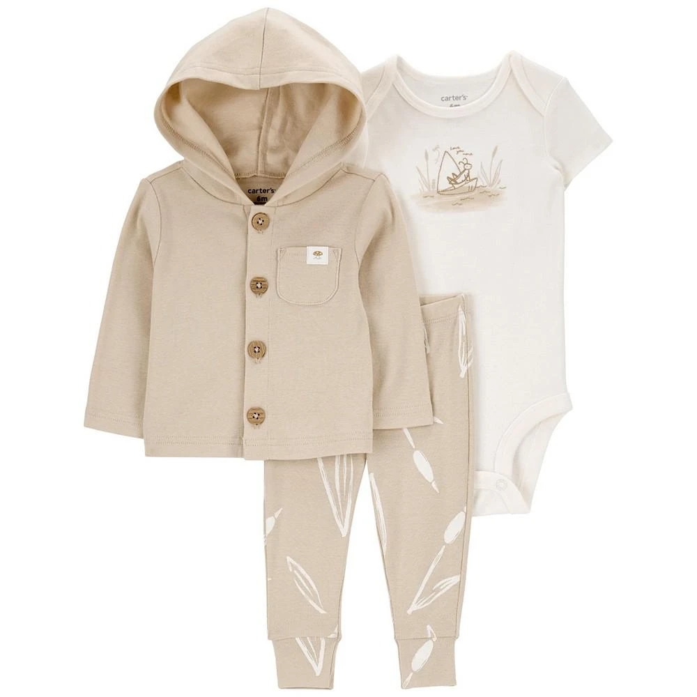 商品Carter's|Baby Boys or Baby Girls Little Cardigan, Bodysuit and Pants, 3 Piece Set,价格¥107,第1张图片
