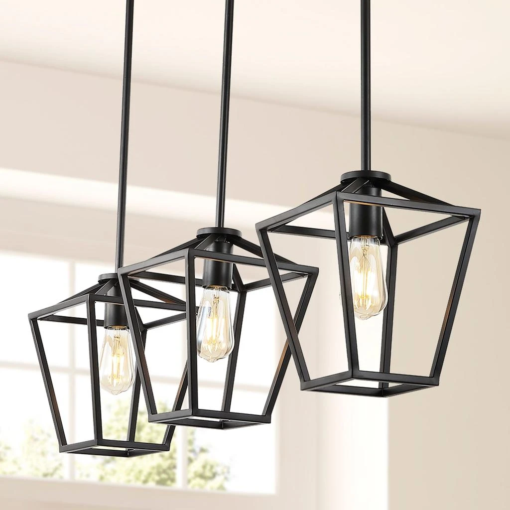 商品JONATHAN Y|Grace 36.5" 3-Light Industrial Farmhouse Iron Linear LED Pendant,价格¥1444,第1张图片