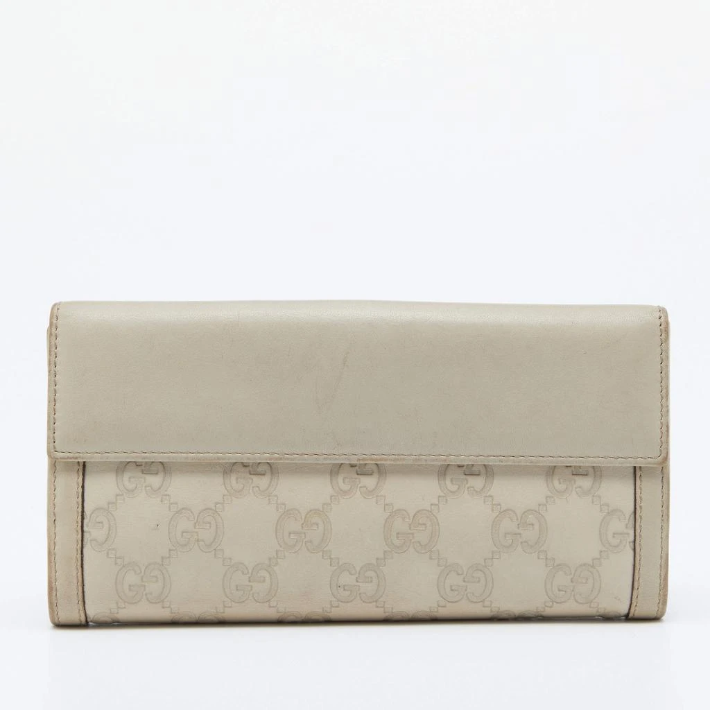 商品[二手商品] Gucci|Gucci Off White Guccissima Leather Wave Continental Wallet,价格¥1005,第4张图片详细描述