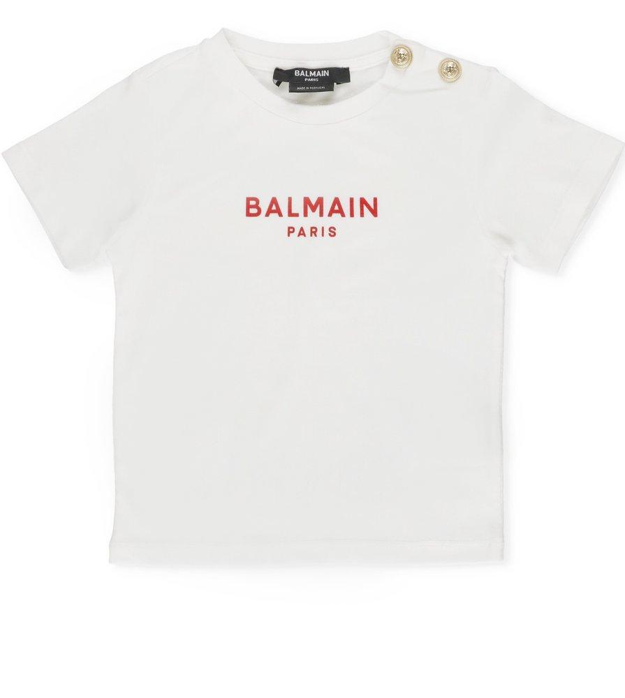 商品Balmain|Balmain Kids Logo Printed Crewneck T-Shirt,价格¥872,第1张图片
