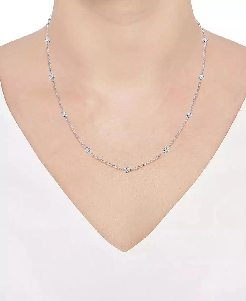 商品Macy's|3-Pc. Set Diamond Station Collar Necklace, Bracelet & Linear Drop Earrings (1/5 ct. t.w.) in Sterling Silver,价格¥741,第3张图片详细描述