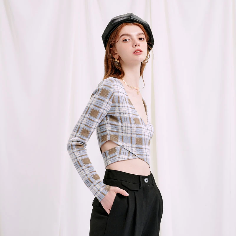 Bonnie上衣 - 蓝色格纹 | Bonnie Top - Blue Plaid 商品