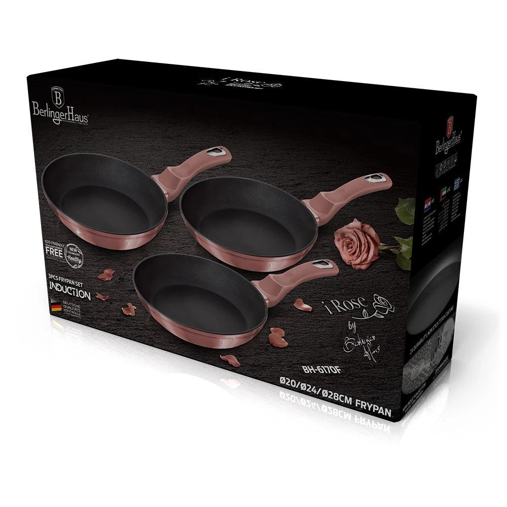 商品Berlinger Haus|3-Piece Frypan Set i-Rose Collection,价格¥794,第2张图片详细描述