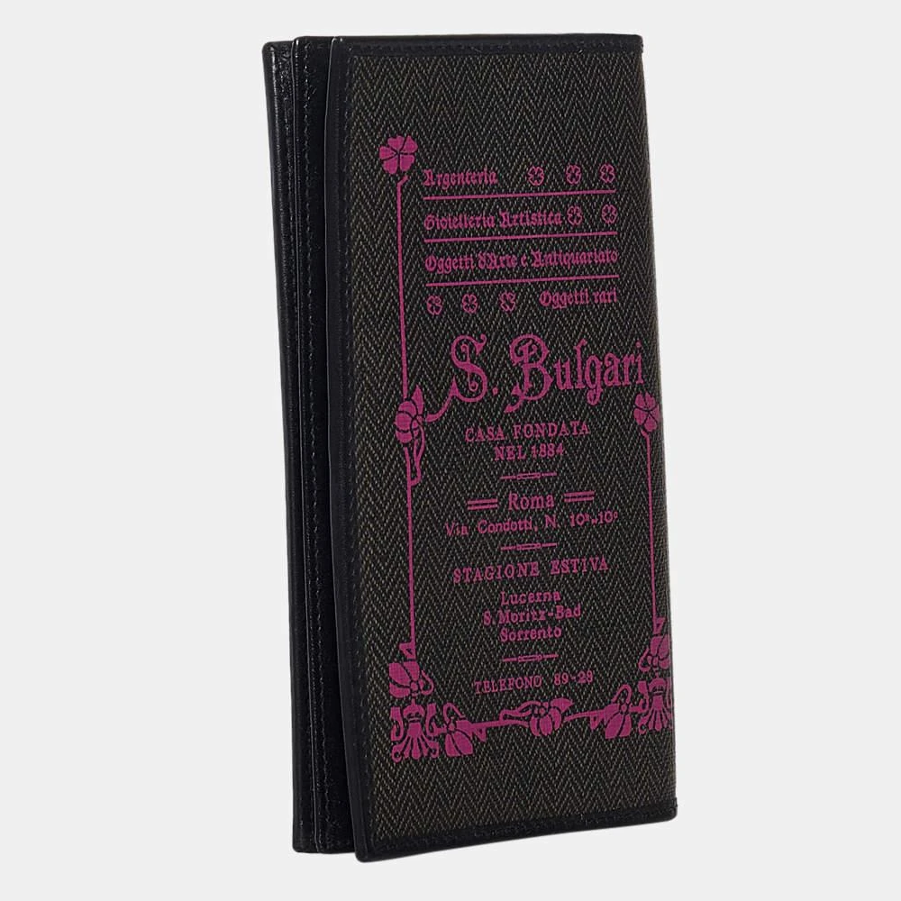 商品[二手商品] BVLGARI|Bvlgari Black/Pink Elettra Collezione Canvas Wallet,价格¥3313,第3张图片详细描述