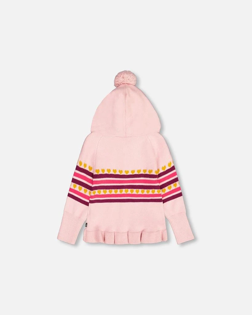 商品Deux par Deux|Full Zip Hooded Knitted Sweater Powder Pink,价格¥254,第3张图片详细描述