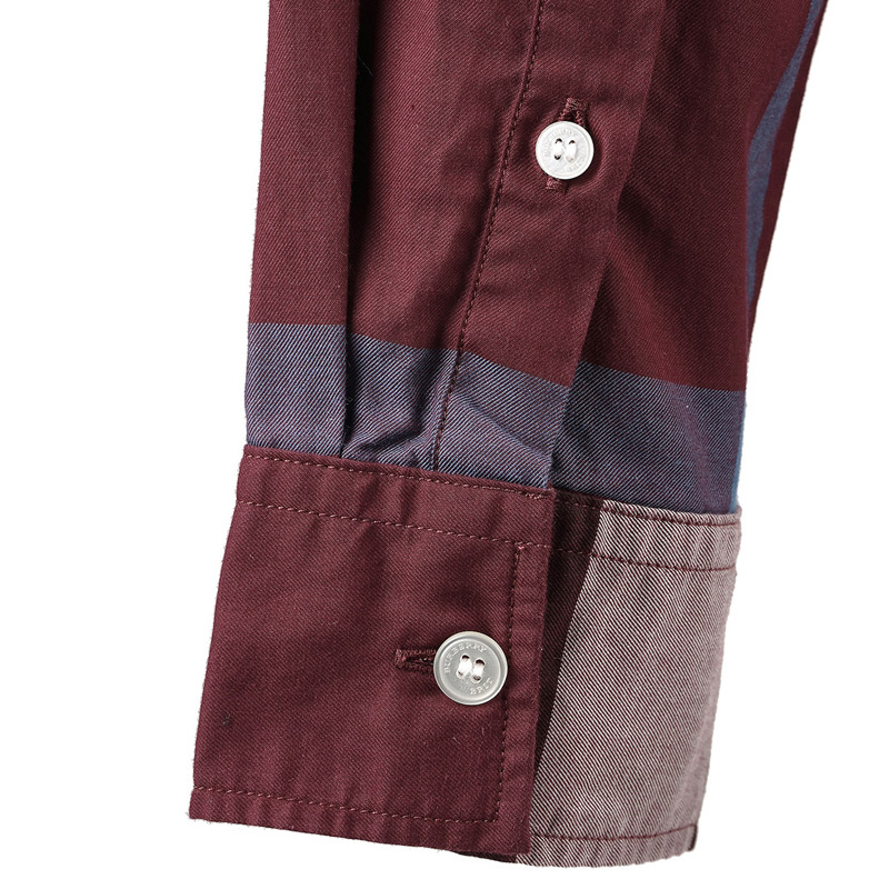 Burberry 博柏利 红色纯棉经典格纹男士衬衫IA 3942540商品第3张图片规格展示