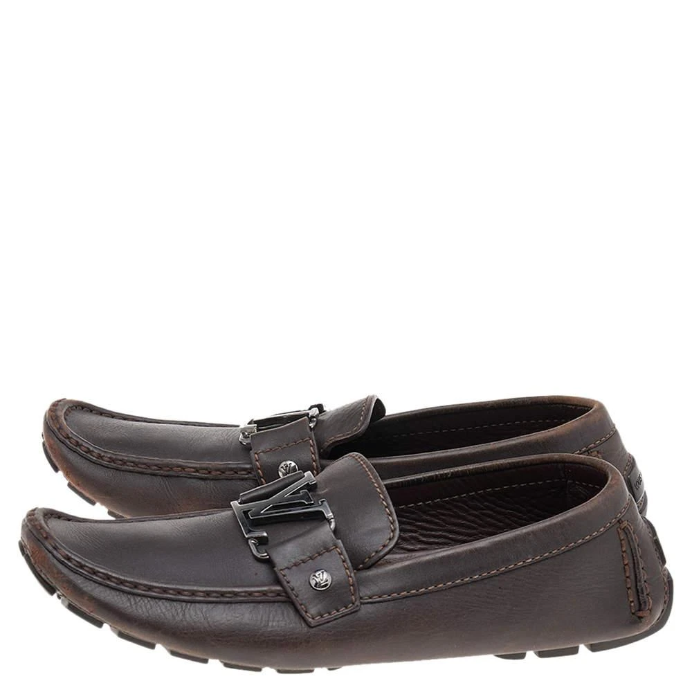 商品[二手商品] Louis Vuitton|Louis Vuitton Dark Brown Leather Monte Carlo Loafers Size 41,价格¥3664,第4张图片详细描述