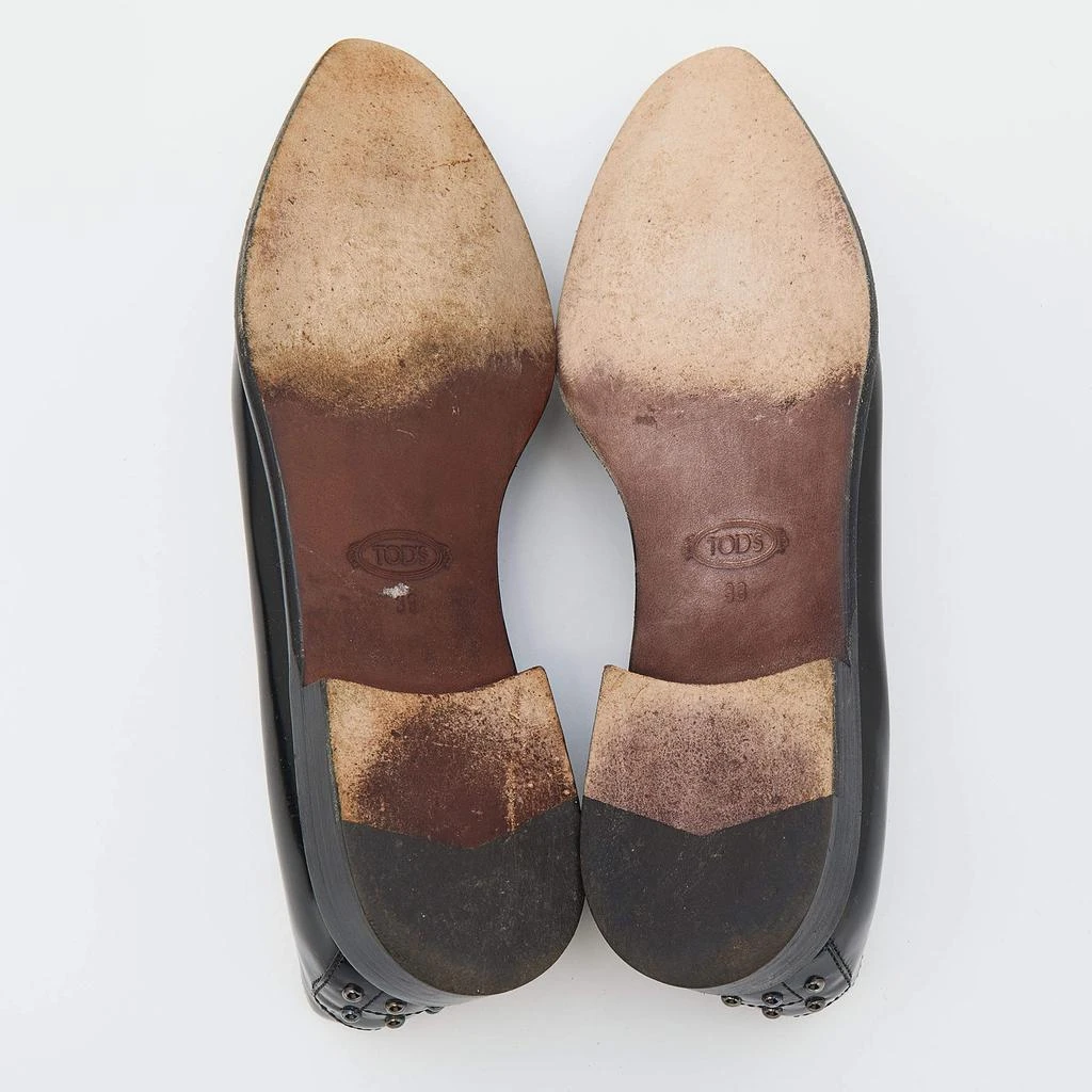 Tod's Black/White Leather Calf Hair Penny Slip On Loafers Size 39 商品