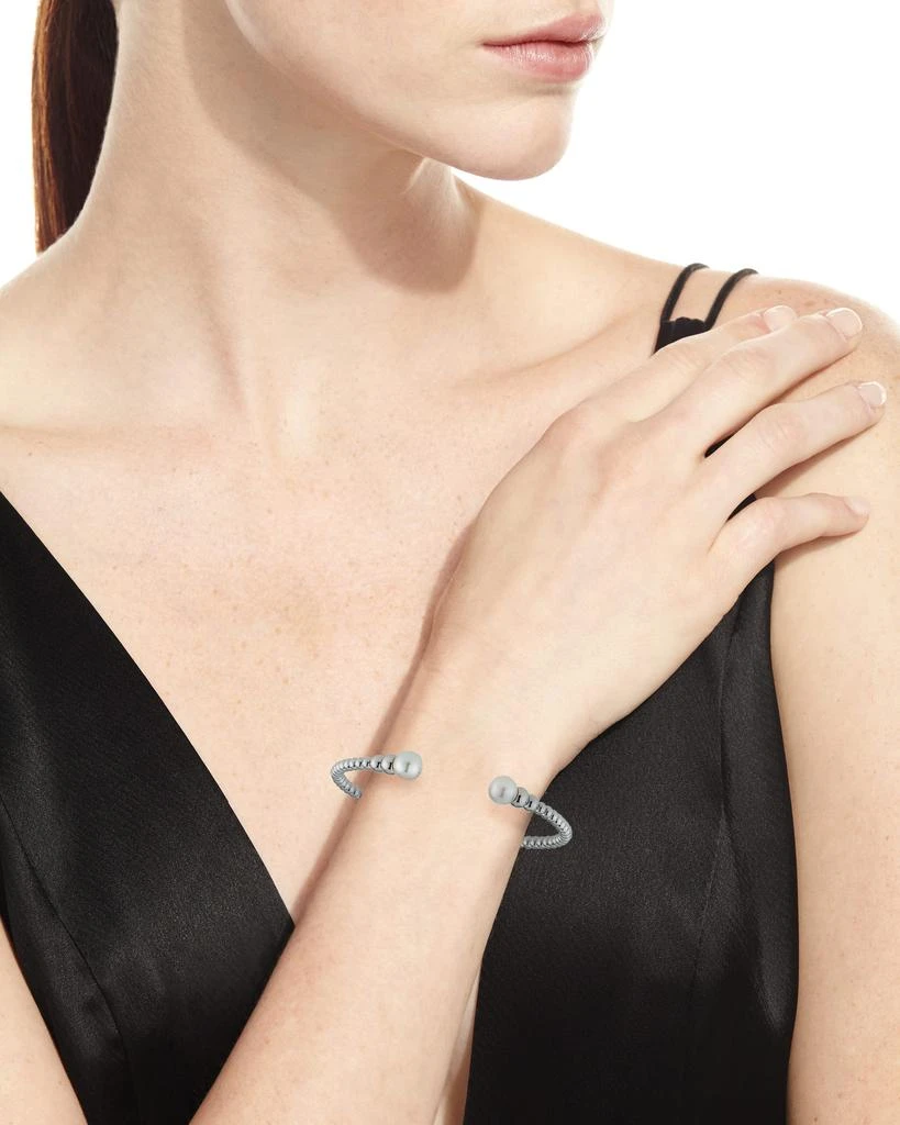 商品Majorica|Rhodium-Plated Bangle with Logo Charm, 2"Dia,价格¥620,第3张图片详细描述