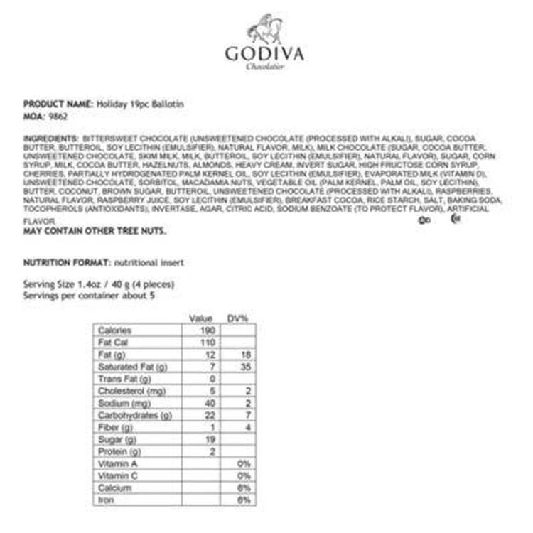 商品Godiva®|Chocolatier 19-Piece Valentine's Day Ballotin,价格¥162,第2张图片详细描述