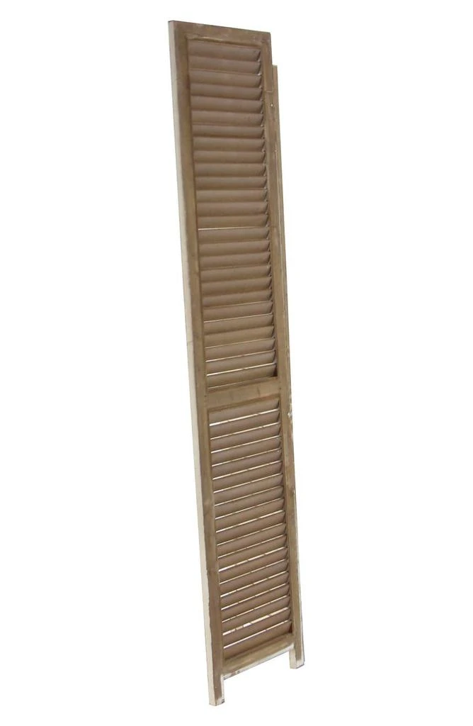 Cream Wood Farmhouse Room Divider Screen with Horizontal Slats 商品