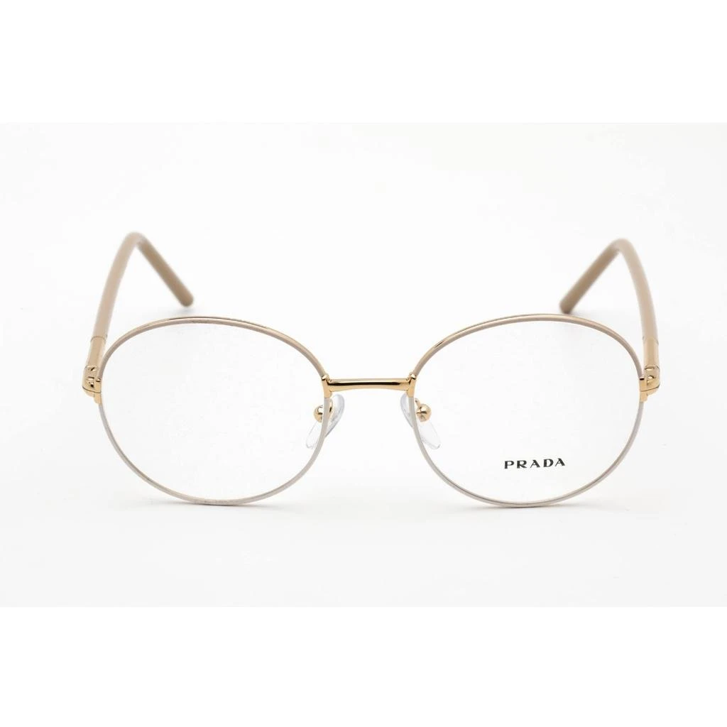 商品Prada|Prada Women's Eyeglasses - Beige/White Metal Rectangular Shape Frame | 0PR 55WV 06I1O1,价格¥806,第2张图片详细描述