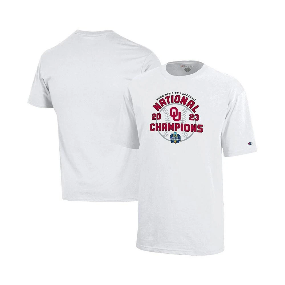 商品CHAMPION|Big Boys White Oklahoma Sooners 2023 NCAA Softball Women's College World Series Champions Locker Room T-shirt,价格¥185,第1张图片