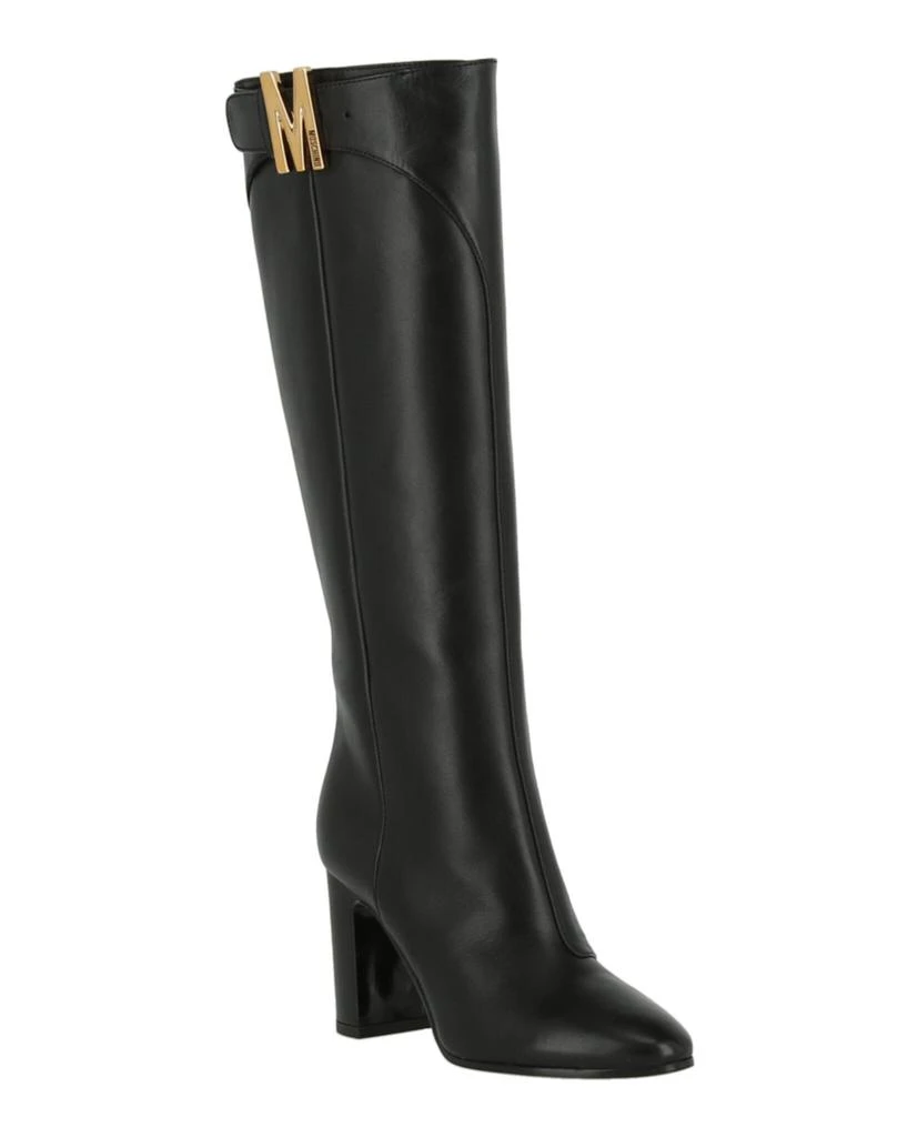 商品Moschino|Tall M-Logo Leather Boots,价格¥3697,第2张图片详细描述