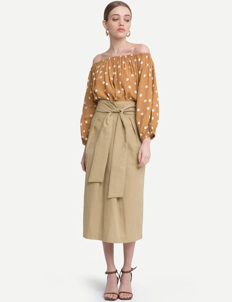 商品Pixie Market|Oaxaca Polka Dot Off The Shoulder Top,价格¥542,第1张图片