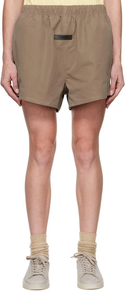 商品Essentials|Brown Cotton Shorts,价格¥418,第1张图片