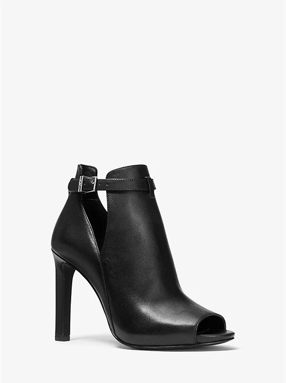 商品Michael Kors|Lawson Leather Open-Toe Ankle Boot,价格¥908,第1张图片