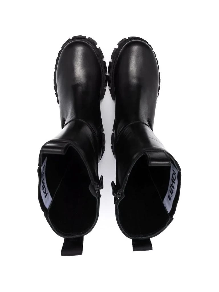 商品Fendi|Black Leather Junior Biker Boots,价格¥4150,第4张图片详细描述