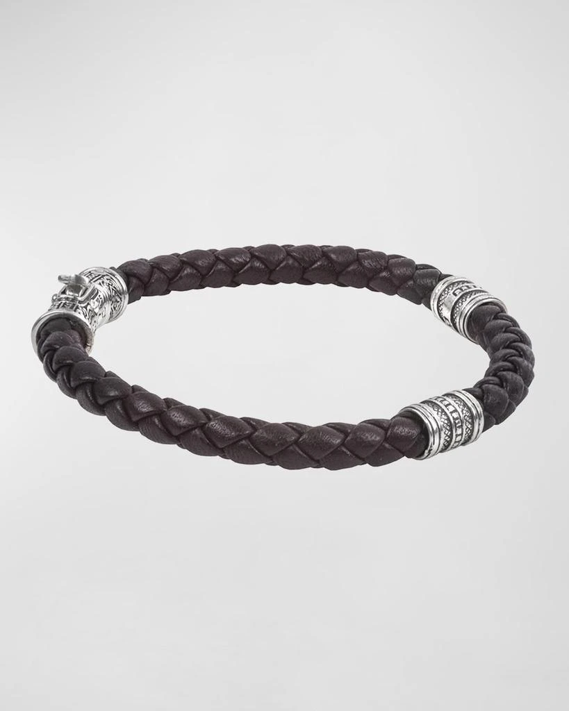商品Konstantino|18K White Gold Braided Leather Bracelet,价格¥2000,第3张图片详细描述