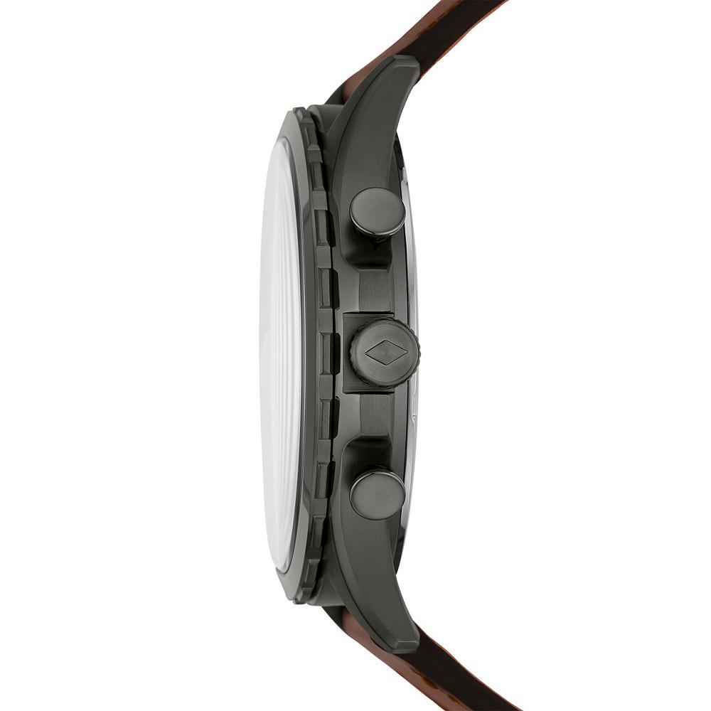 商品Fossil|Men's Forrester Brown Leather Strap Watch 46mm,价格¥771,第4张图片详细描述