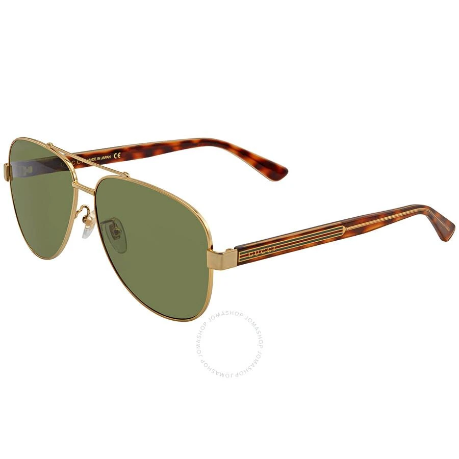 商品Gucci|Green Pilot Men's Sunglasses GG0528S 009 63,价格¥1549,第2张图片详�细描述