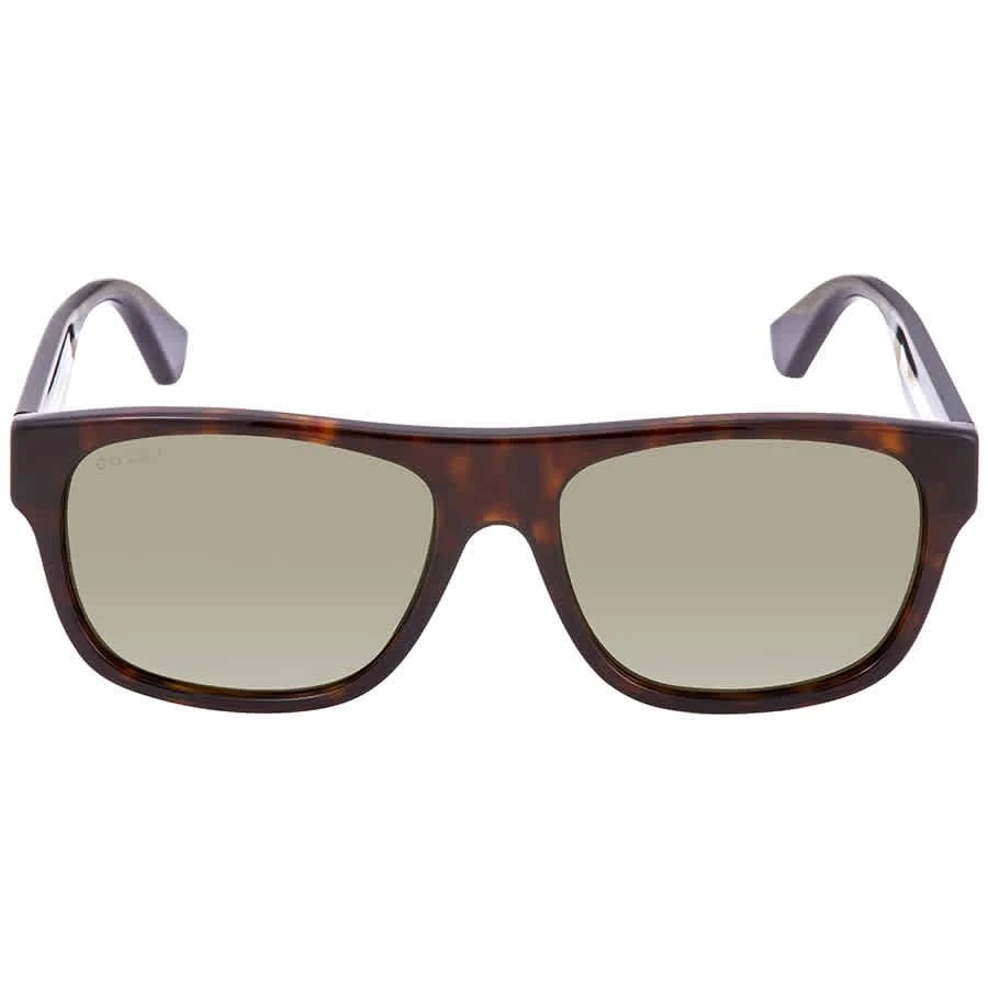 商品Gucci|Green Rectangular Men's Sunglasses GG0341S 003 56,价格¥1464,第2张图片详细描述