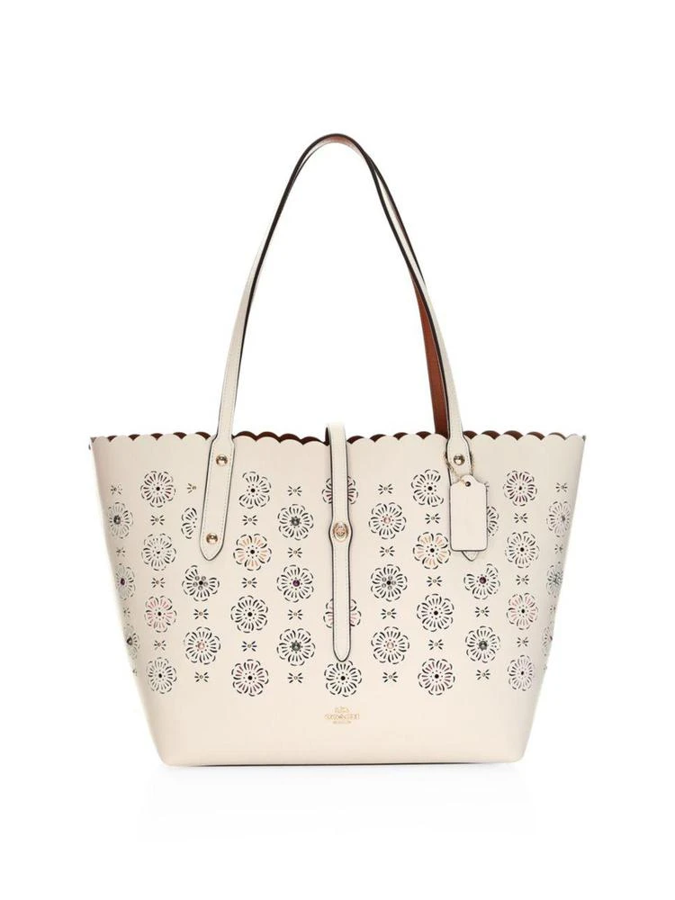 商品Coach|Coach - Cut Out Tea Rose Market Tote,价格¥1190,第1张图片