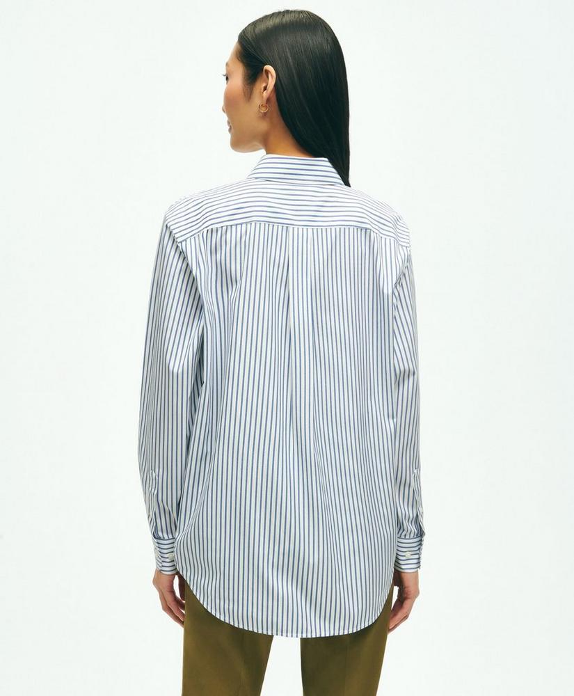 Relaxed Fit Stretch Supima® Cotton Non-Iron Striped Dress Shirt商品第3张图片规格展示