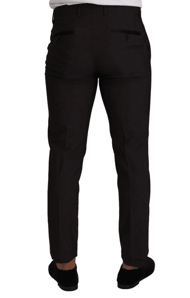 商品Dolce & Gabbana|Dolce & Gabbana Black Brown Formal Tuxedo Dress Pants,价格¥3006,第3张图片详细描述