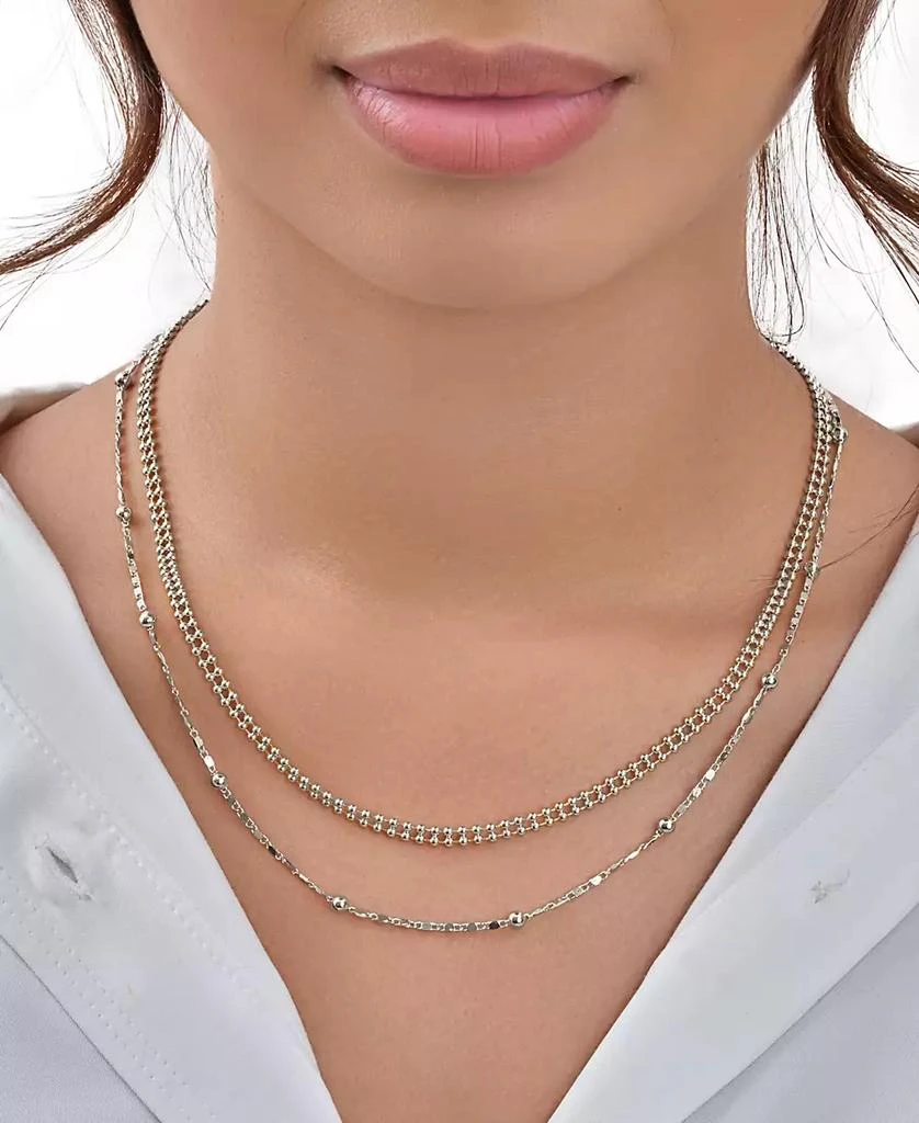 商品Sterling Forever|Women's Layered Beaded Silver Plated Chain Necklace,价格¥404,第3张图片详细描述