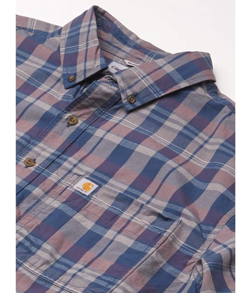 Men's Petite Relaxed Fit Cotton Long-Sleeve Plaid Shirt商品第3张图片规格展示