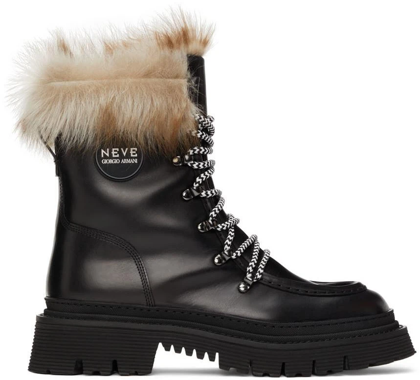 商品Giorgio Armani|Black Neve Hiking Boots,价格¥9812,第1张图片