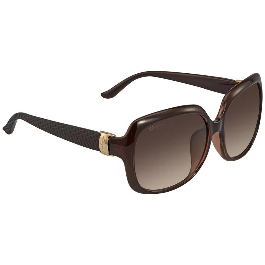 商品Salvatore Ferragamo|女士 棕色渐变长方形太阳镜 SF739SA 210 59,价格¥586,第3张图片详细描述