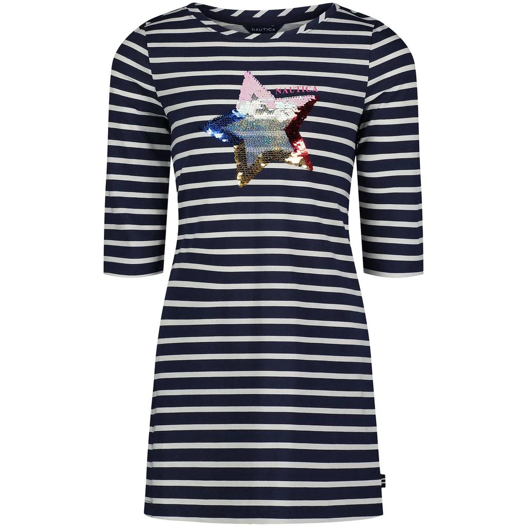 商品Nautica|Nautica Little Girls Stripes And Sequins Dress (4-6X),价格¥165,第1张图片