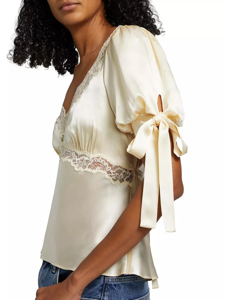 Dolly Lace-Trimmed Silk Blouse 商品