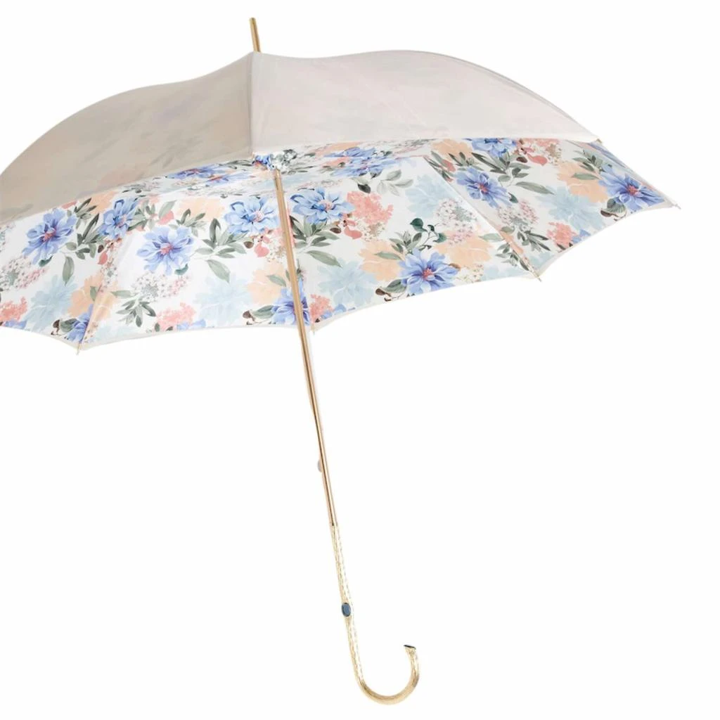 Pasotti 葩莎帝 象牙色花纹伞面 复古手柄 晴雨伞 商品