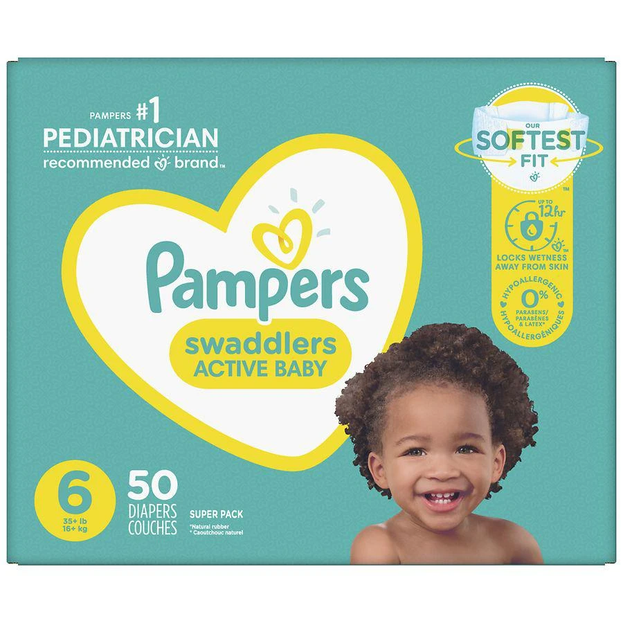 商品Pampers|Diapers, Ultra Absorbent and Soft Disposable 6 (50 ct),价格¥283,第1张图片