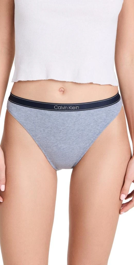 商品Calvin Klein|Calvin Klein Underwear 纯色罗纹比基尼三角短裤,价格¥75,第1张图片