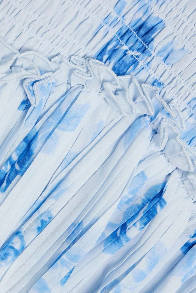 商品Ganni|Shirred floral-print crepe de chine mini dress,价格¥723,第4张图片详细描述