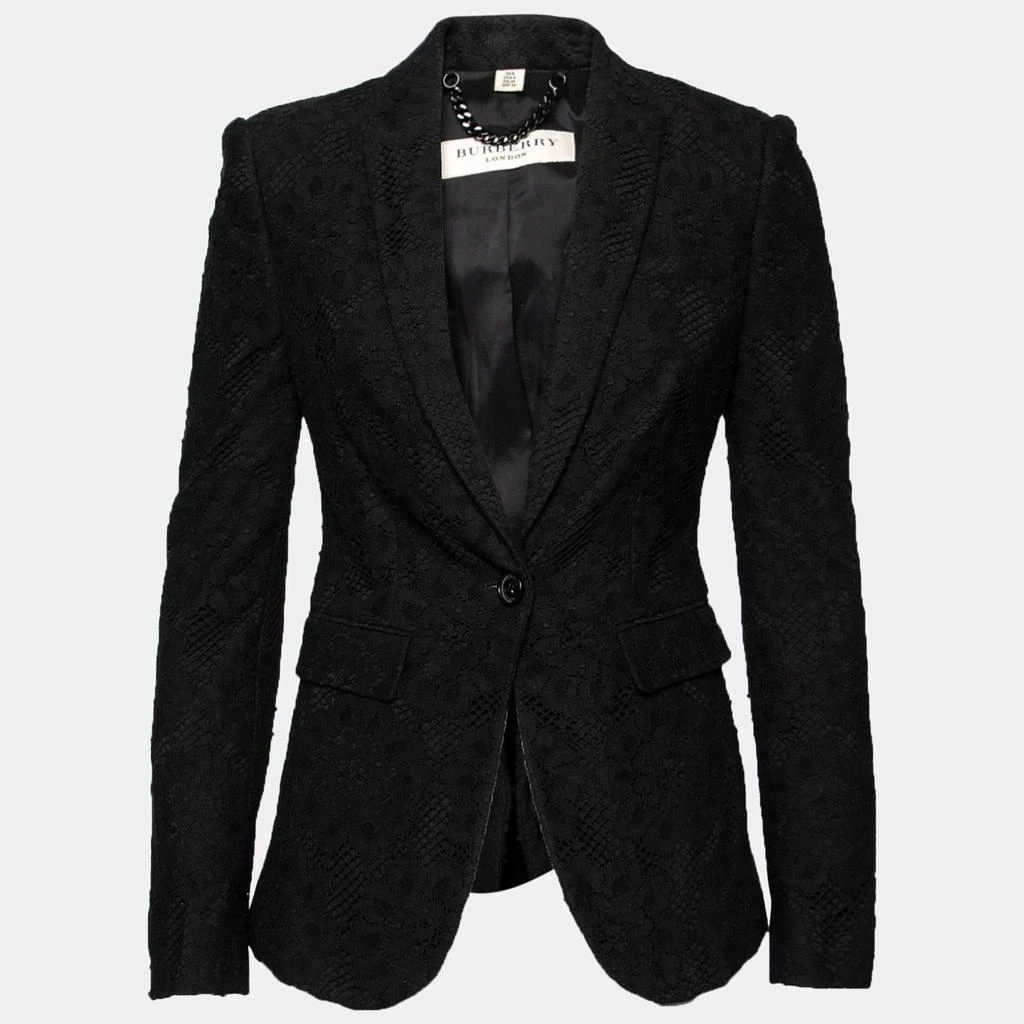 商品[二手商品] Burberry|Burberry Black Floral Lace Long Sleeve Blazer S,价格¥1430,第1张图片
